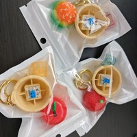 Moderne kunst Zachte rubberen stressverlichtende clicker-toetsenbordknop Mechanisch toetsenbord Fruitvormige sleutelhangerhanger [Geen achtergrondverlichting]