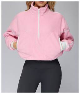 Giacca in Pile di Alta Qualità con Mezza Cerniera Antivento Foderata per Corsa all'Aperto Cappotto con Cappuccio Casual Morbido e Caldo - Product Image 3
