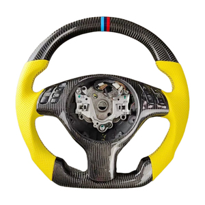 Volante de fibra de carbono de cuero perforado al por mayor de fábrica para volante de coche BMW Serie 3 E46 - Product Image 1