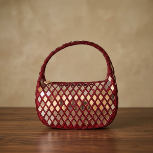 Sac de soirée de luxe perlé fait main, sac à bandoulière pour mariage et événements, pochette perlée, meilleur prix, effet miroir - Product Image 3