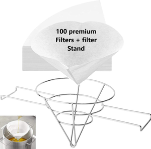 กระดาษกรองน้ำมันรูปกรวย ทนความร้อนสูง เกรดอาหาร ทำจากวัสดุเซลลูโลส สำหรับกรองน้ำมันทอดและน้ำมันปรุงอาหารร้อน - Product Image 5