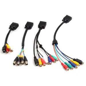 VGA rca kablosu yüksek hızlı DB 9-Pin 15 pin dişi/erkek fiş VGA 6RCA kablosu VGA kablosu vidaları