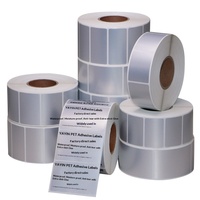 Étiquettes adhésives en PET argentées, papier autocollant mat argenté vierge, impression de codes-barres, impression personnalisée