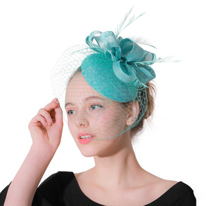 Hồ màu xanh đầu mũ Hot Bán Bridal Wedding <span class=keywords><strong>Mini</strong></span> fascinator mũ - Product Image 2