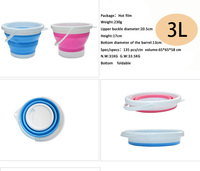 Seau pliable 10l avec poignée, 5 poches, gain de place, bac à eau rond pliable et Portable