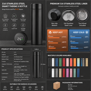 Thermos en acier inoxydable 201 personnalisé avec affichage intelligent de la température, cadeau d'entreprise pour femmes, logo personnalisé, promotionnel - Product Image 5