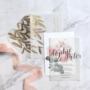 <span class=keywords><strong>Carte</strong></span> d'invitation <span class=keywords><strong>de</strong></span> <span class=keywords><strong>mariage</strong></span> musulmane au design aquarelle gratuit, cartes <span class=keywords><strong>de</strong></span> <span class=keywords><strong>mariage</strong></span> en papier vélin avec ruban et nœud - Product Image 4