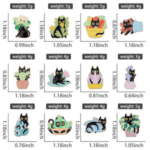 Broche de Gatos con 22 Diseños, Diseño Personalizado, Lindos y Divertidos Gatos en una Planta, Pin de Solapa de Metal con Dibujos Animados - Product Image 6