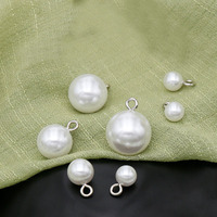 Bouton rond décoratif blanc en ABS de haute qualité avec tige en laiton pour vêtements, marque JY, modèle JY080600079