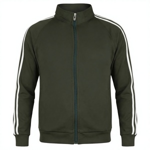 FS Men's Green Sporty <b>Racer</b> <b>Jacket</b> Stand Collar Zipper Breathable Polyester Autumn Wear - Product Image 1