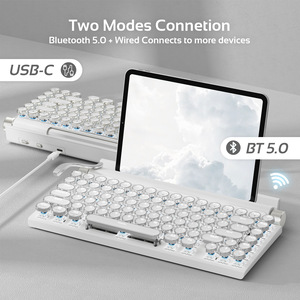 Nuevo Teclado Mecánico Retro con Diseño de Puntos, Tamaño Completo, Retroiluminado, USB-C, Inalámbrico, Modo Dual, para Escritorio, Teléfono Móvil, Tableta, <span class=keywords><strong>MAC</strong></span> - Product Image 5