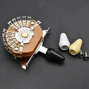Commutateur de sélection de micros à 5 voies Super 24 Lugs, commutateur de conversion de tonalité pour guitare électrique, livré avec des embouts noirs/crème/blancs - Product Image 6