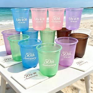 Copas Altas de Plástico Elegantes Estilo Cristal para Vino, Champán y Cócteles, Color Azul, 12oz y 8oz, Acabado Negro Mate Esmerilado, para Hotel, Bar y Bodas - Product Image 1