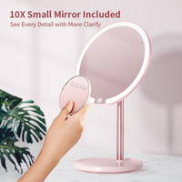 Miroir cosmétique grossissant rond en métal M5, miroir de voyage Portable éclairé par Led