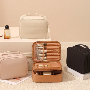 OEM ODM Service Pearl Cotton Padded Cosmetic <b>Case</b> Multi-Compartment Daily <b>Makeup</b> Storage Professional - Product Image 2