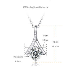 Nuevo Collar con Colgante de Moissanita Estilo Geométrico Angel Kiss 2024, Chapado en Plata, Joyería Moderna para Regalo de Aniversario - Product Image 6