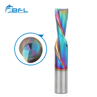 BFL carbure monobloc 2 cannelures fraise en bout plate CNC mèches de routeur 3/8 fraise en bout en contreplaqué