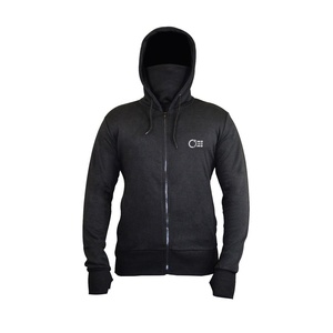 Heather Gray Mens Fleece Zippered Hoody with Builtin <b>Neck</b> <b>Gaitor</b> - Product Image 3
