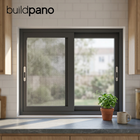 Ventanas y Puertas de Perfil de Doble Acristalamiento Resistentes a Huracanes, Ventana Corredera de Aluminio con Vidrio
