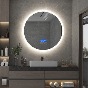 Đèn Nền LED Bluetooth Thông Minh Hình Tròn Gương Trang Điểm Có Đồng Hồ Và Hiển Thị Thời Gian - Product Image 2