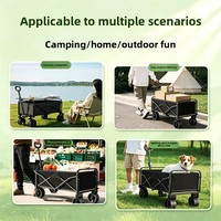 Chariot pliable en acier inoxydable pour camping-car, chariot de camping, chariot pliable d'extérieur, léger, à quatre roues tout-terrain