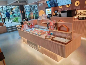 BREVIT Portable Open-Display <span class=keywords><strong>Boulangerie</strong></span> Refroidisseur Lumière LED Compresseur De Refroidissement Sandwich Réfrigérateur pour Grab-and-Go Cool Climate - Product Image 2