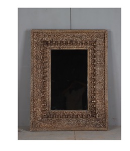 Handcrafted Solid Wood Wall <b>Mirror</b> with Vintage Style Frame Durable Wooden Construction and Elegant Home Decor Design - Product Image 1