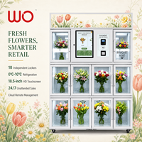 Máquina Expendedora Inteligente de Flores Frescas de Acero Inoxidable, Quiosco de Ramos de Flores de Autoservicio 24/7, Pantalla Táctil, Pago con Tarjeta y Efectivo, Basado en la Nube