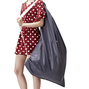 Produsen kustom ritsleting daur ulang dapat dilipat ukuran besar tas <span class=keywords><strong>laundry</strong></span> logo dengan tali serut - Product Image 6