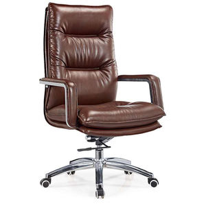 Chaise de bureau de patron en cuir chaise pivotante moderne en fer noir base en PP vente à chaud sur le marché prix le moins cher produits de luxe - Product Image 4