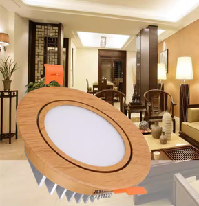 Grano de madera creativo empotrado LED downlight aleación de aluminio de alto brillo COB foco sala de estar dormitorio techo downlight - Product Image 3