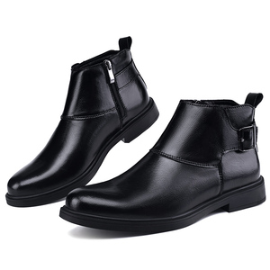 Botines <span class=keywords><strong>Chelsea</strong></span> para Hombre de Piel Genuina de Vaca con Punta Puntiaguda y Cierre, Tallas 37-48, <span class=keywords><strong>Botas</strong></span> de Invierno para Hombre - Product Image 1