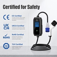 Stasiun Pengisian Daya EV Portabel 7kw dengan Layar 2,8 inci, Arus yang Dapat Disesuaikan, Kabel 5 meter, Pengisi Daya AC EV 7kw