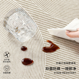 Alfombra Minimalista Idan con Rayas, de Fibra de Poliéster, Impermeable y Resistente a las Manchas, para Sala de Estar, Sofá, Dormitorio - Product Image 3