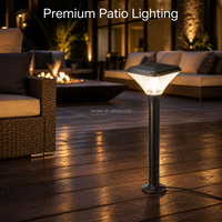 Lampe solaire LED carrée en aluminium IP65 pour extérieur, éclairage paysager de jardin, allée décorative, pelouse, haute luminosité