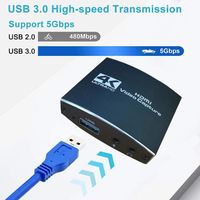 Tarjeta Capturadora de Video TVLooke 1080P/60Hz con Entrada de Micrófono, Salida USB2.0, Aleación de Aluminio para PS4, Transmisión de Audio de Juegos, OBS