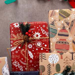 กระดาษห่อของขวัญคริสต์มาสแบบใช้แล้วทิ้ง2025ซิลิโคนบริสุทธิ์เคลือบขนาด50x70ซม. - Product Image 3