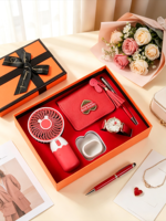 Coffret Cadeau Luxe Tout-en-un pour Femme : Ventilateur Portable Personnalisable, Montre Élégante et Accessoires – Idéal pour Elle