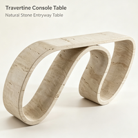 Table console moderne en marbre naturel, table d'entrée minimaliste, table de couloir, décoration artistique créative pour salon, vente en gros, OEM personnalisé