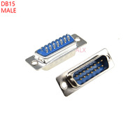 DB9 DB15 DB25 DB37 trou/broche femelle/mâle connecteur soudé bleu RS232 prise de port série adaptateur DB D-SUB 9/15/25/37 broches