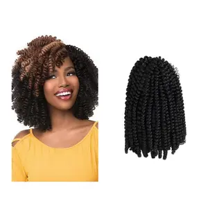 Cabelo de crochê afro crespo 8 polegadas 110g pré-separado primavera torção trança de crochê para africano