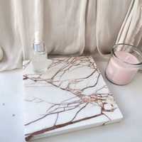 Dalle décorative en marbre blanc à veines rouges, bloc de pierre naturelle, base de fontaine en marbre ornemental, luxueuse, écologique, imperméable pour villa