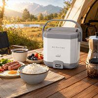 Cuisinière à riz électrique portable 110V/220V 1,5L, avec minuterie numérique et fonction maintien au chaud, pour voiture, camion, extérieur, camping