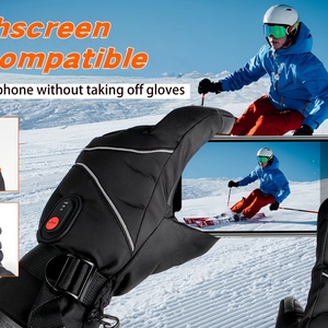 Waterproof Heating Mittens Lithium Battery Heated Gloves Rechargeable Three-speed Temperature <b>Control</b> Heated Ski Mittens - Product Image 5