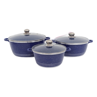 Ensemble de 6 ustensiles de cuisine en aluminium moulé sous pression antiadhésifs avec revêtement en pierre Maifan, marmite à soupe, ustensiles de cuisine pour cuisinière à gaz et à induction