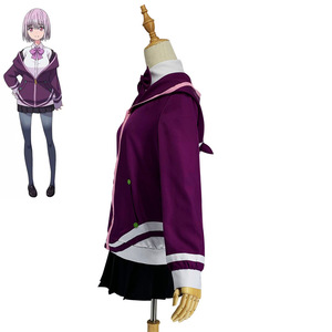 Akane Shinjo Cosplay Costume Purple Hoodie With Bow Tie Anime Role Play Outfit - Product Image 2