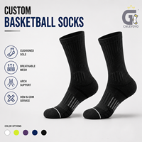 Chaussettes de basketball personnalisées en tricot, avec semelle coussinée, soutien de la voûte plantaire, talon et bout renforcés, chaussettes de compression pour le basketball
