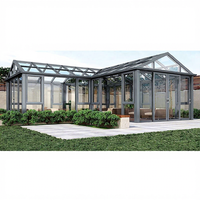 Véranda 4 saisons directement de l'usine, avec structure en aluminium anodisé, amovible et inclinable, pour villa, balcon et complexe hôtelier