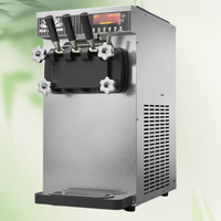 Machine à glaces molles commerciale automatique de comptoir à 3 saveurs pour la fabrication de yaourts et de gelatos