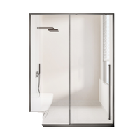 Porte de douche en verre trempé doré Paravent simple et familial avec cloison sans cadre pour petites salles de bain et cabines